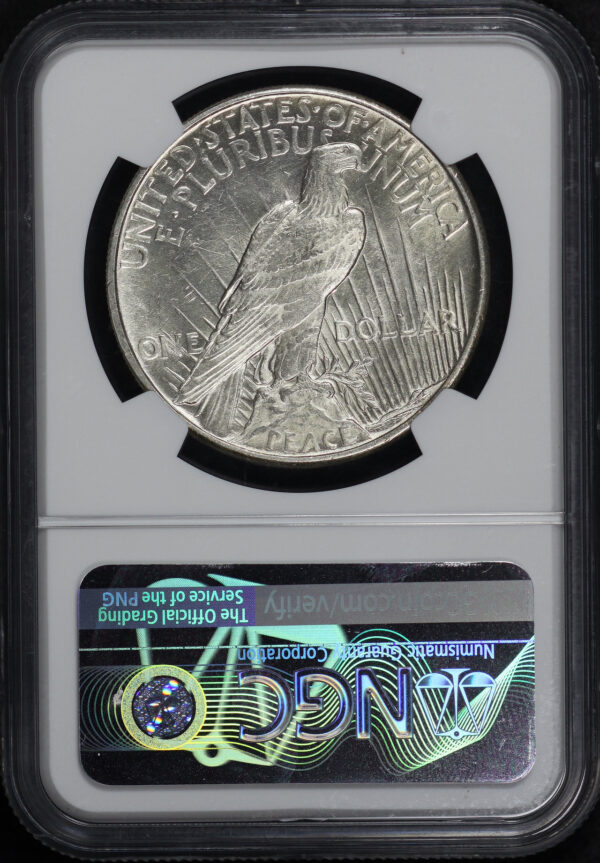 Reverse of this 1921 Peace Dollar NGC MS-63