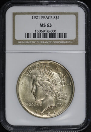 Obverse of this 1921 Peace Dollar NGC MS-63