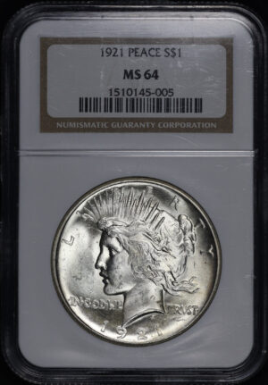 Obverse of this 1921 Peace Dollar NGC MS-64