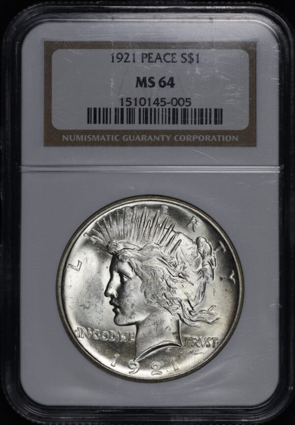 Obverse of this 1921 Peace Dollar NGC MS-64