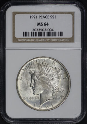 Obverse of this 1921 Peace Dollar NGC MS-64