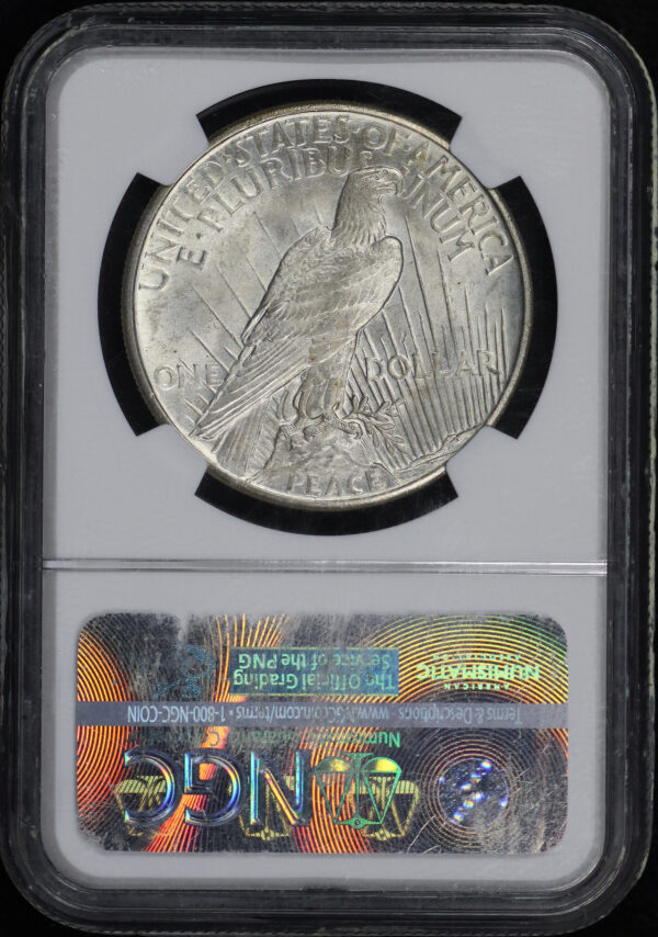 Reverse of this 1921 Peace Dollar NGC MS-65