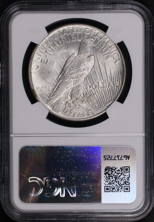 Reverse of this 1921 Peace Dollar NGC MS-65