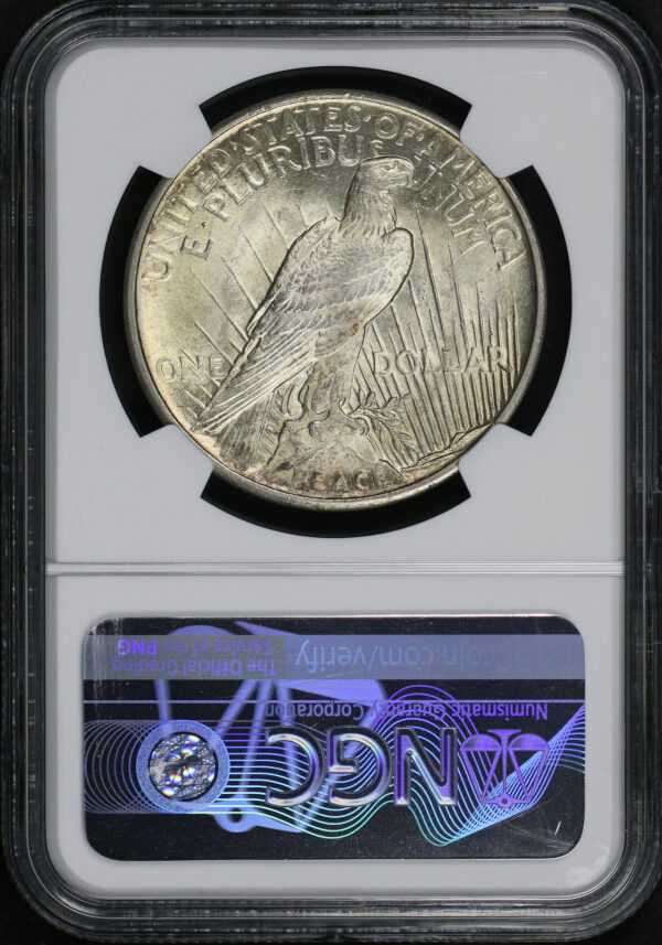 Reverse of this 1921 Peace Dollar NGC MS-65