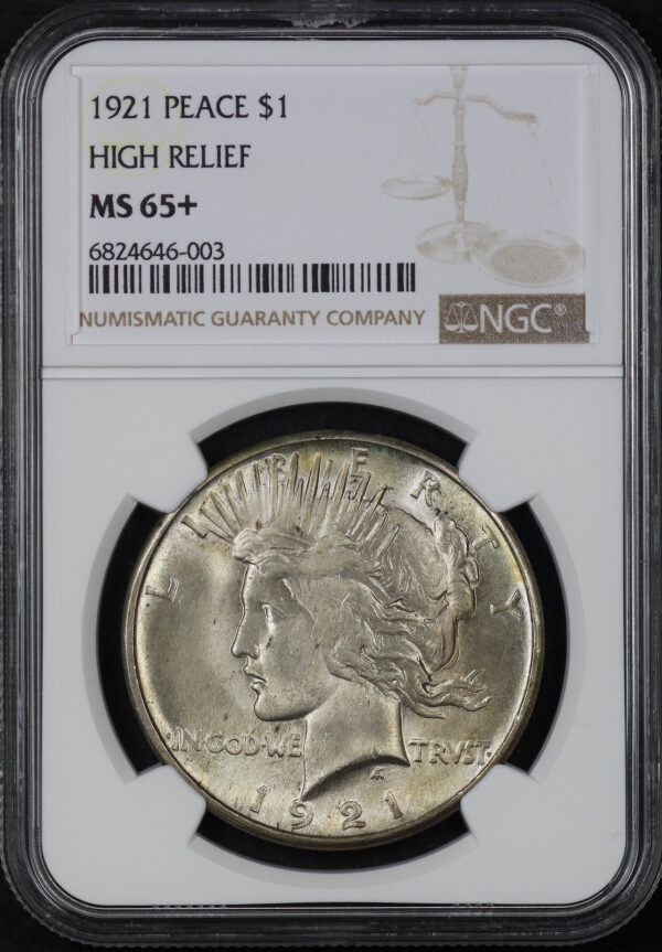 Obverse of this 1921 Peace Dollar NGC MS-65+