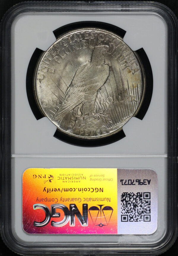 Reverse of this 1921 Peace Dollar NGC MS-65+