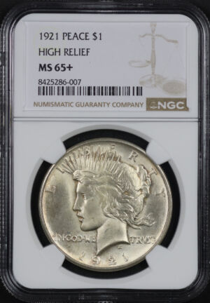 Obverse of this 1921 Peace Dollar NGC MS-65+