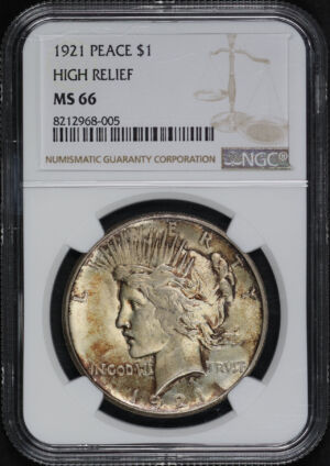 Obverse of this 1921 Peace Dollar NGC MS-66