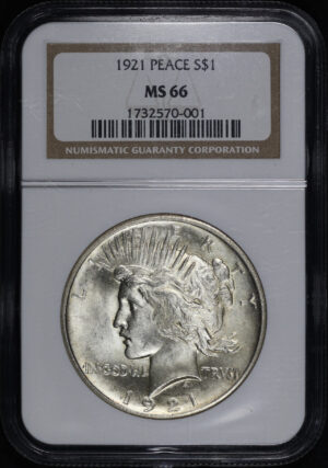Obverse of this 1921 Peace Dollar NGC MS-66