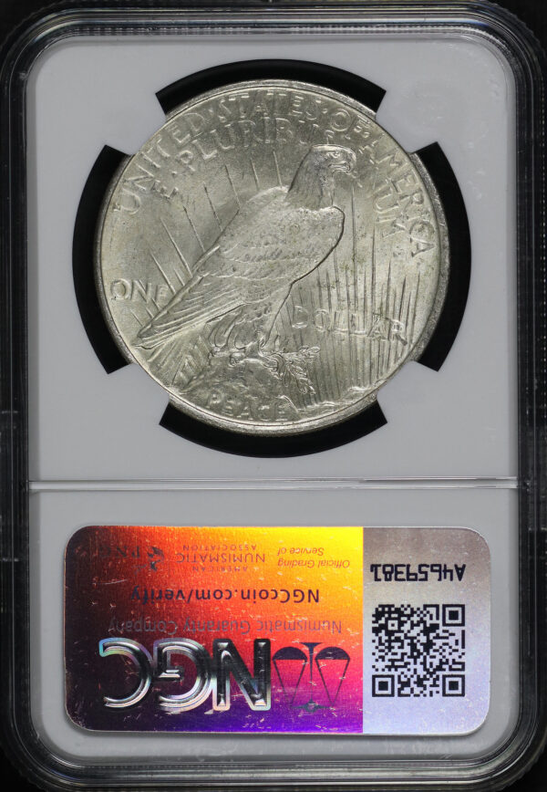 Reverse of this 1922 Peace Dollar NGC MS-62