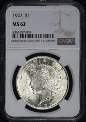 Obverse of this 1922 Peace Dollar NGC MS-62