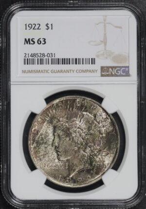 Obverse of this 1922 Peace Dollar NGC MS-63