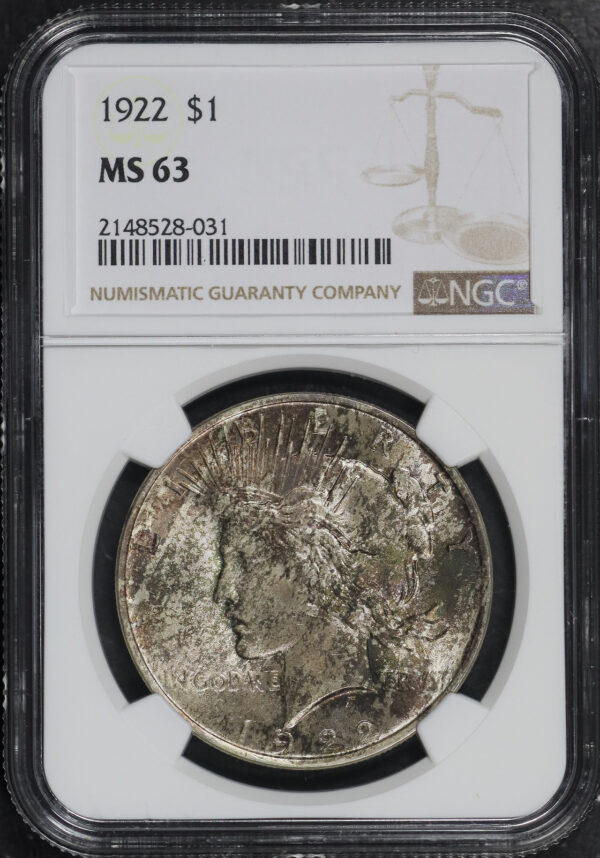Obverse of this 1922 Peace Dollar NGC MS-63