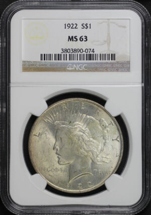 Obverse of this 1922 Peace Dollar NGC MS-63