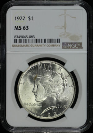 Obverse of this 1922 Peace Dollar NGC MS-63