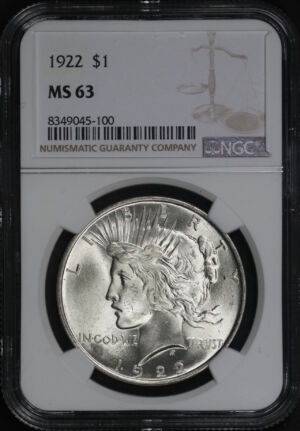Obverse of this 1922 Peace Dollar NGC MS-63