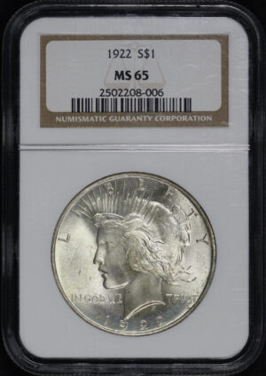 Obverse of this 1922 Peace Dollar NGC MS-65