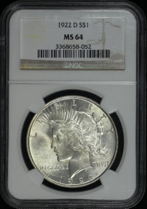 Obverse of this 1922-D Peace Dollar NGC MS-64
