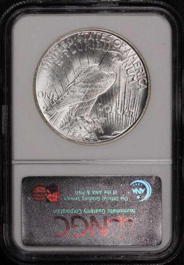 Reverse of this 1922-D Peace Dollar NGC MS-64