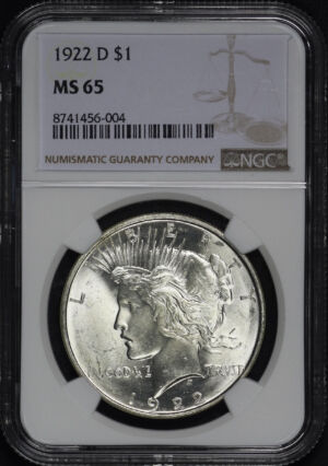 Obverse of this 1922-D Peace Dollar NGC MS-65
