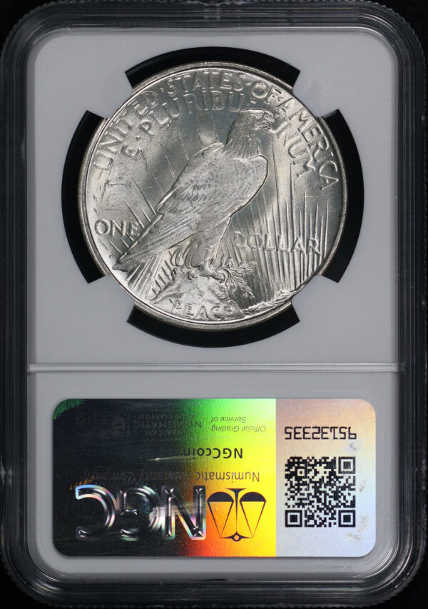 Reverse of this 1922-D Peace Dollar NGC MS-65+