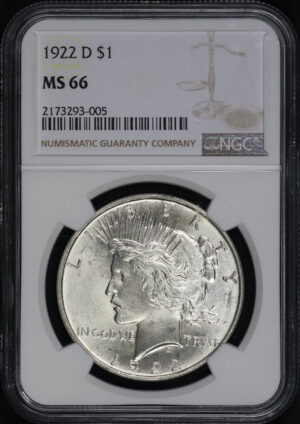 Obverse of this 1922-D Peace Dollar NGC MS-66