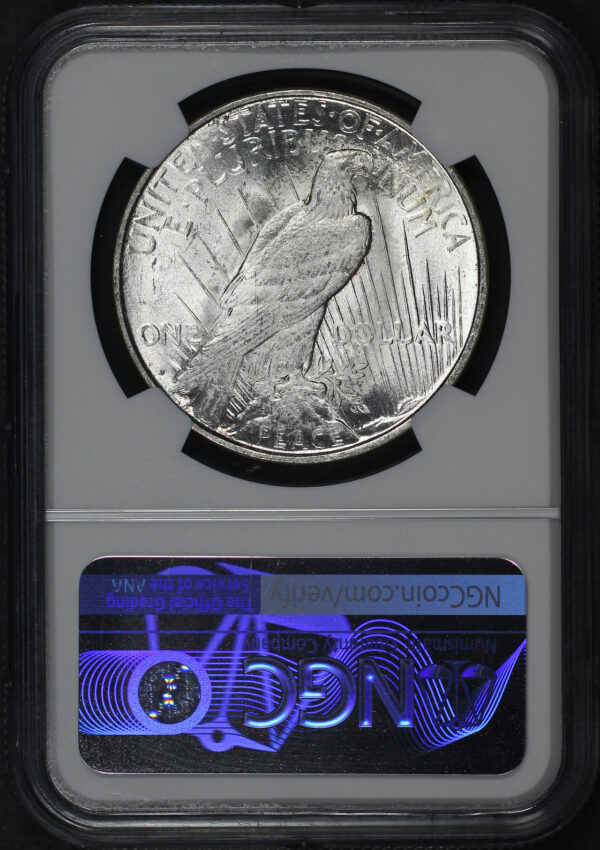 Reverse of this 1922-D Peace Dollar NGC MS-67