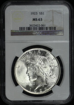 Obverse of this 1923 Peace Dollar NGC MS-63