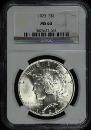 Obverse of this 1923 Peace Dollar NGC MS-63
