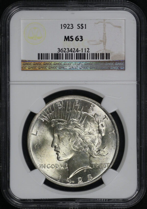 Obverse of this 1923 Peace Dollar NGC MS-63