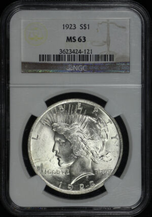 Obverse of this 1923 Peace Dollar NGC MS-63