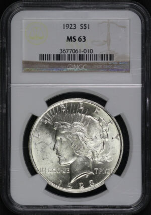 Obverse of this 1923 Peace Dollar NGC MS-63