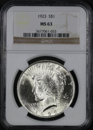 Obverse of this 1923 Peace Dollar NGC MS-63