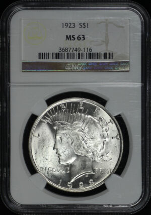 Obverse of this 1923 Peace Dollar NGC MS-63