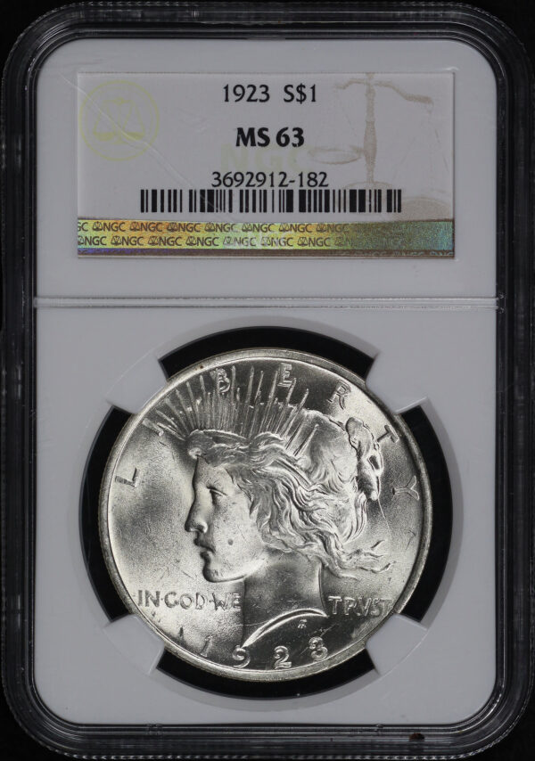 Obverse of this 1923 Peace Dollar NGC MS-63