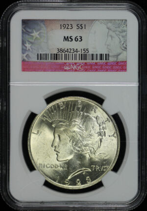 Obverse of this 1923 Peace Dollar NGC MS-63
