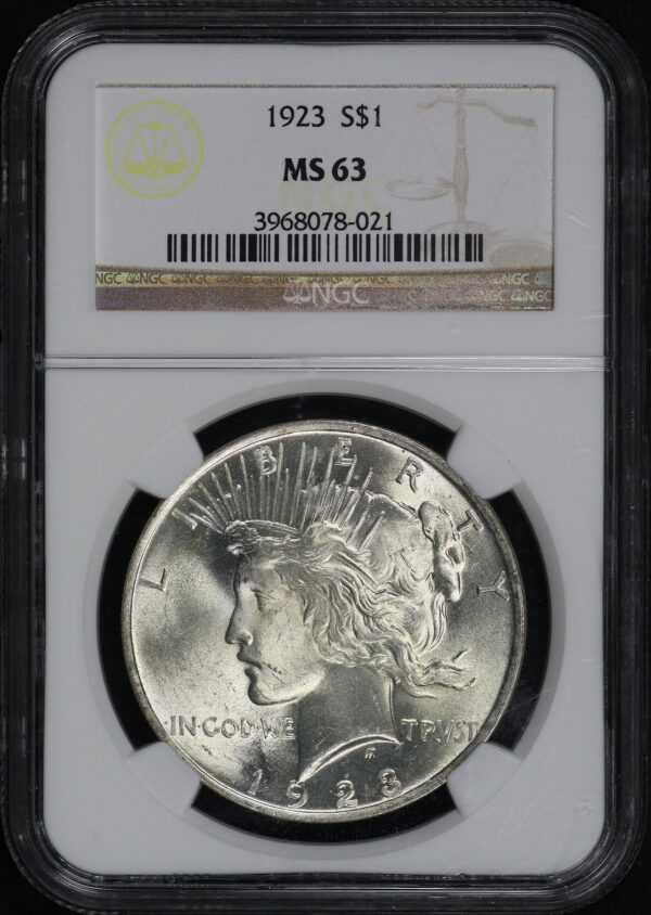 Obverse of this 1923 Peace Dollar NGC MS-63