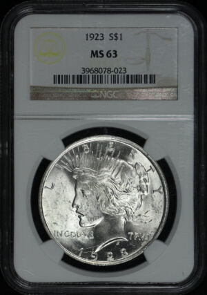 Obverse of this 1923 Peace Dollar NGC MS-63