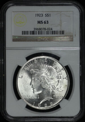 Obverse of this 1923 Peace Dollar NGC MS-63