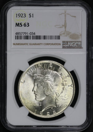 Obverse of this 1923 Peace Dollar NGC MS-63