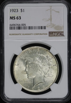 Obverse of this 1923 Peace Dollar NGC MS-63
