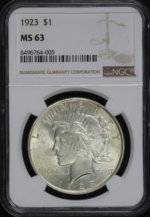 Obverse of this 1923 Peace Dollar NGC MS-63
