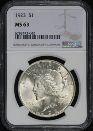 Obverse of this 1923 Peace Dollar NGC MS-63