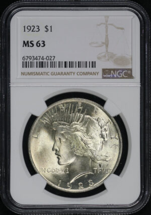 Obverse of this 1923 Peace Dollar NGC MS-63