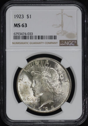 Obverse of this 1923 Peace Dollar NGC MS-63