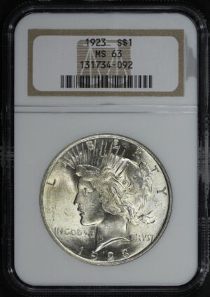 Obverse of this 1923 Peace Dollar NGC MS-63