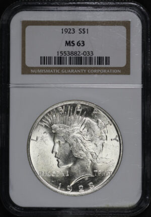 Obverse of this 1923 Peace Dollar NGC MS-63