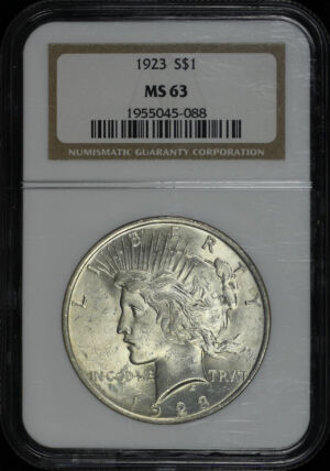 Obverse of this 1923 Peace Dollar NGC MS-63