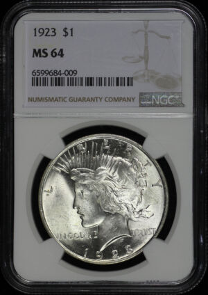 Obverse of this 1923 Peace Dollar NGC MS-64