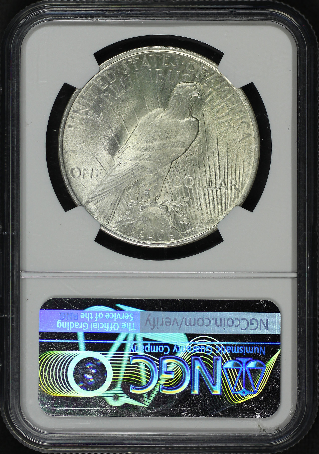 Reverse of this 1923 Peace Dollar NGC MS-64 Original Bag Fragment